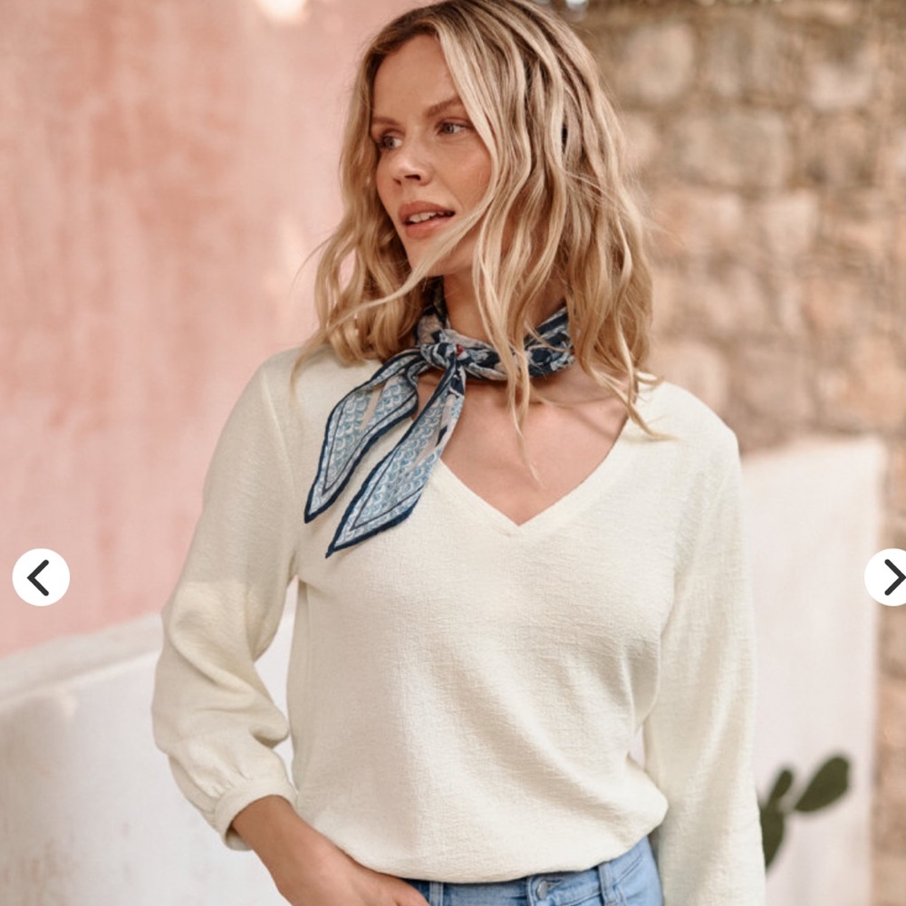 Garnet Hill Pebble-Stitch Knit Top